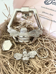 Brass bee Bumble bee Keyring - Brass bee