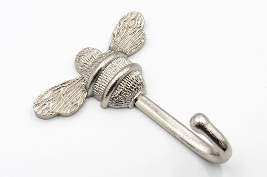 Brass bee Coat Hook - Nickel Finish - Brass bee