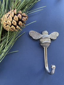 Brass bee Coat Hook - Nickel Finish - Brass bee