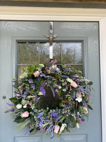 Brass bee Wreath Hanger - Chrome Finish - Brass bee