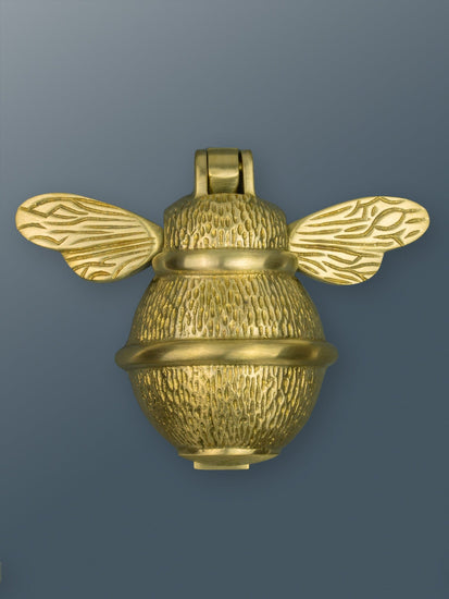 Brass Bumble Bee Door Knocker - Satin Brass Finish - Brass bee
