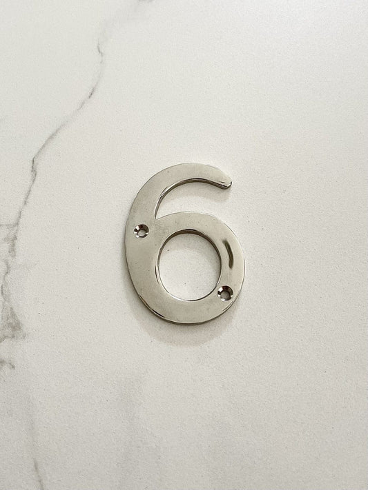 Brass bee 0-9 Screw Fixing Numerals in Nickel Finish - Brass bee