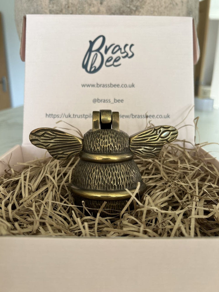 Gift Set - Door Knocker, Keyring, Gift Box & Personalised Message - Saving over 15% - Brass bee