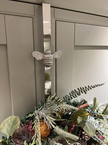 Brass bee Wreath Hanger - Chrome Finish - Brass bee